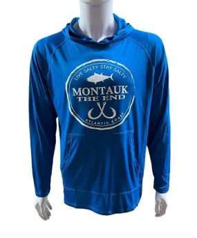 Adult Montauk The End Fish Hooks DriFit UBF 50 UV Plus Protection Hooded Pullover