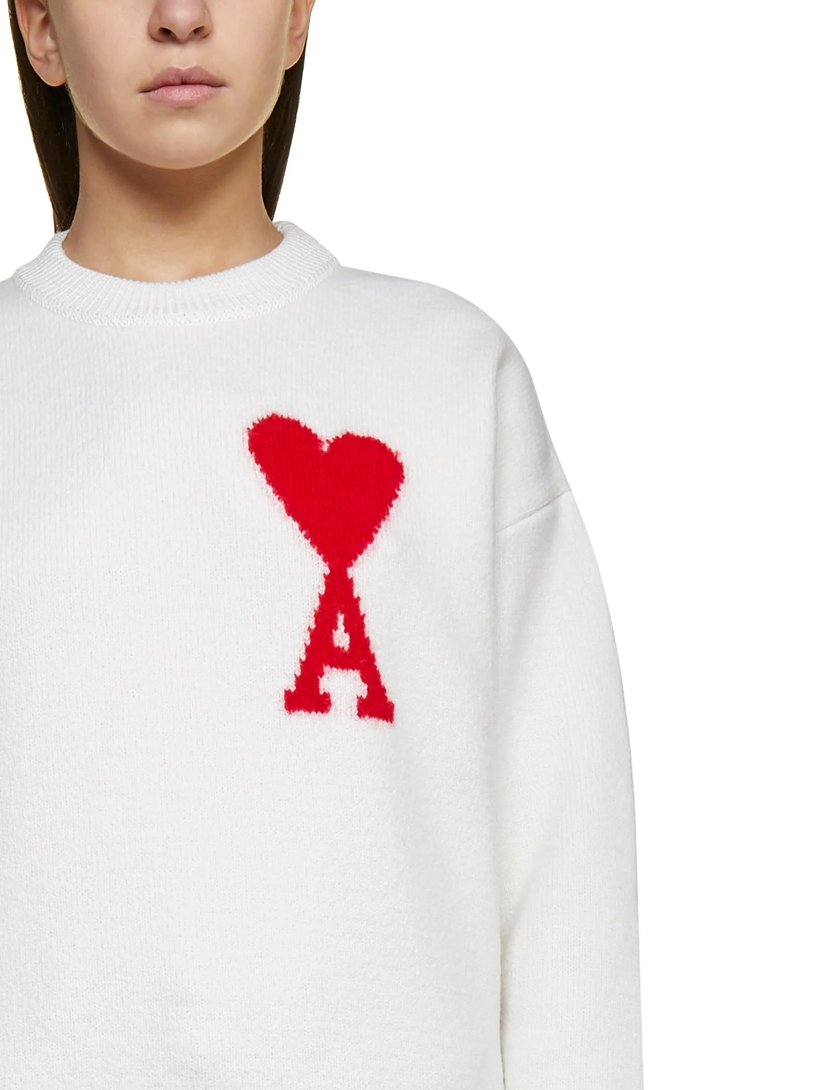 AMI Logo Intarsia Crewneck Knitted Jumper