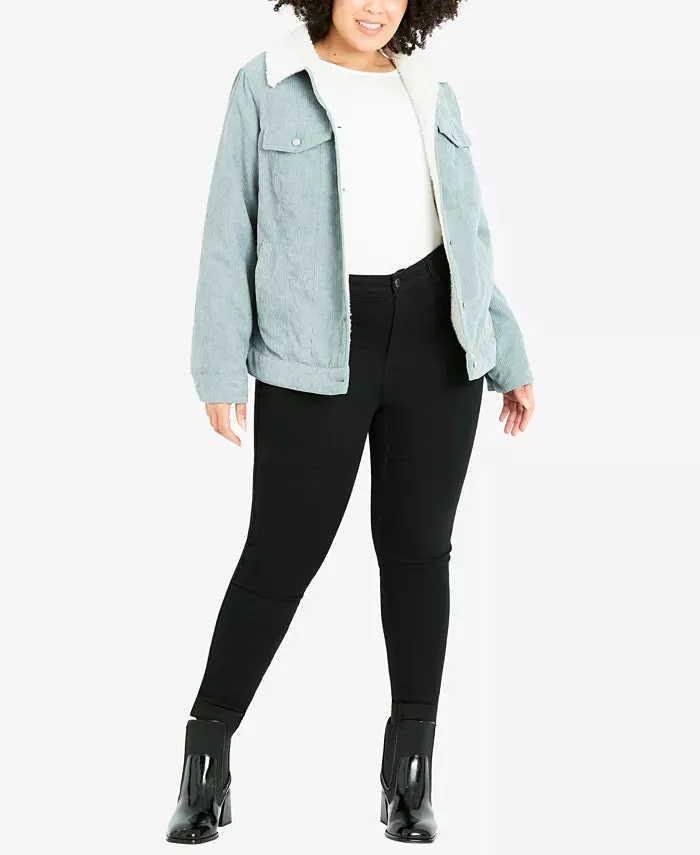 AVENUE Plus Size Cord Jacket