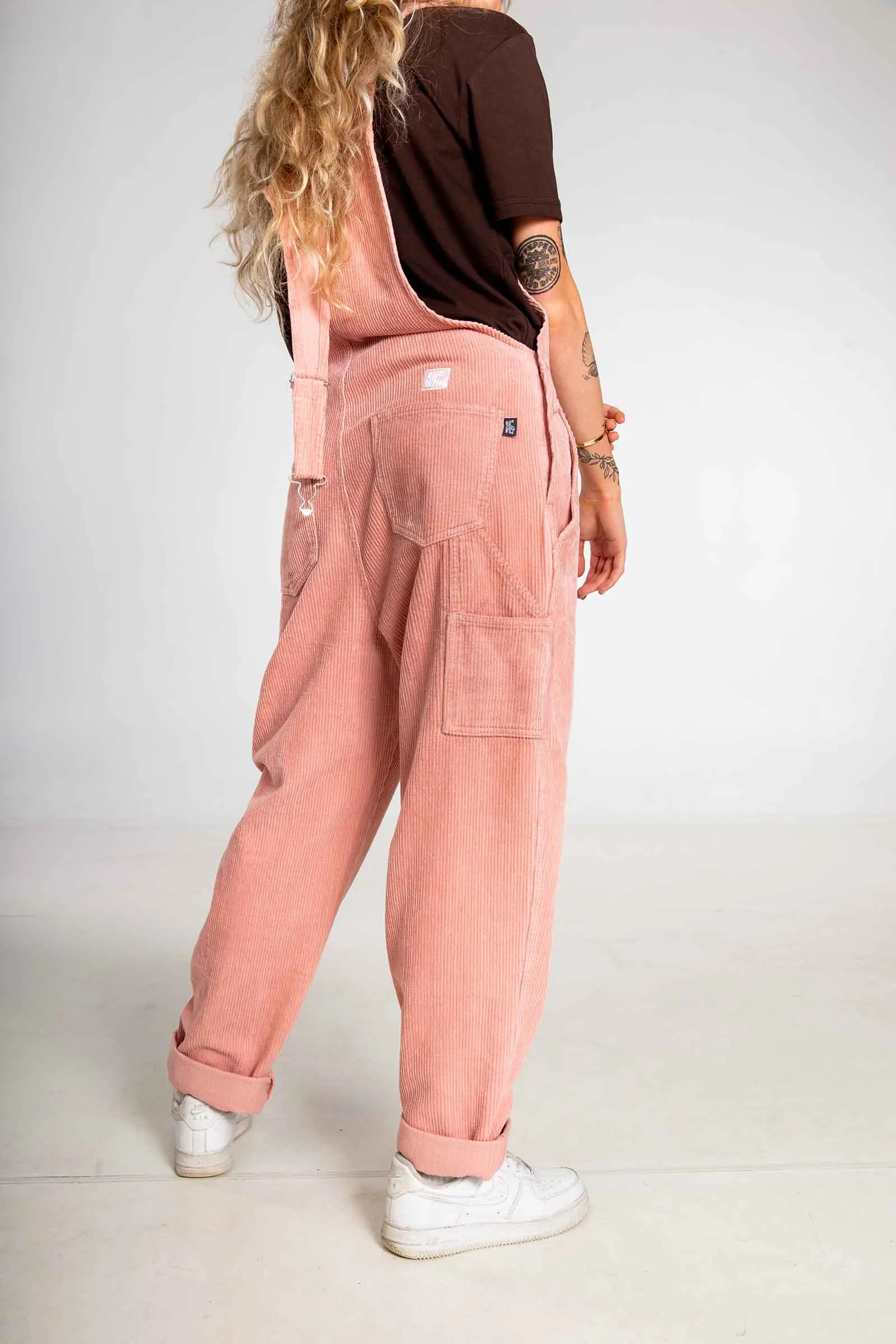 Beach Bum Corduroy Overalls Dusty Pink