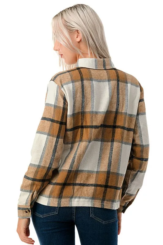 Beige Plaid Shacket