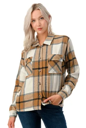 Beige Plaid Shacket