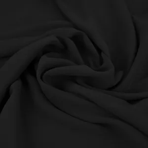 Black Midweight Crepe Fabric 97046