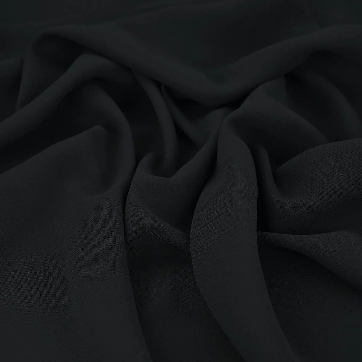 Black Midweight Crepe Fabric 97046