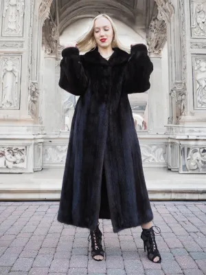 Black Mink Fur Coat Coats M Excellent