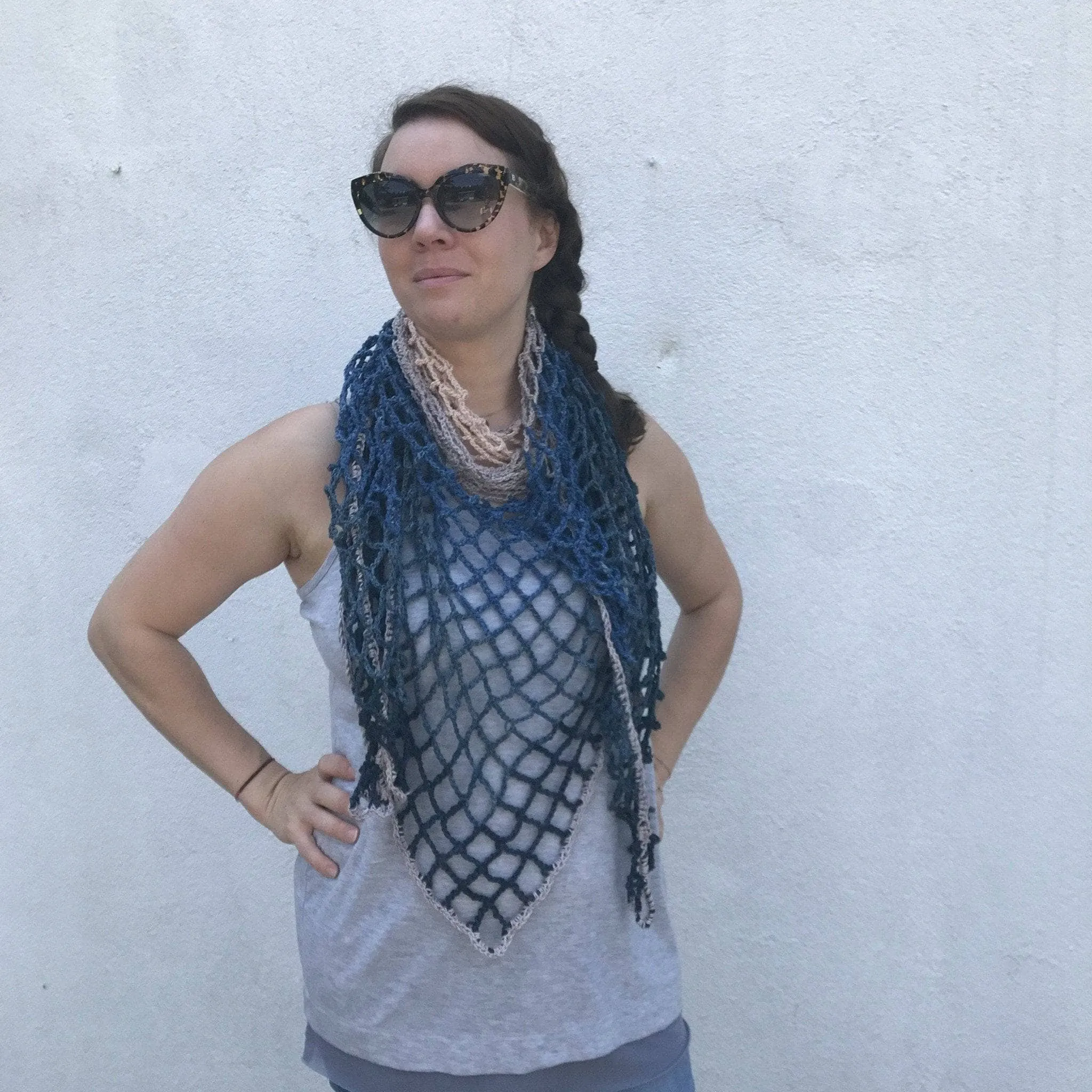 Blue Jay Lattice Shawl - Crochet Pattern