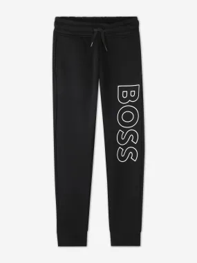 BOSS Boys Logo Print Joggers in Black