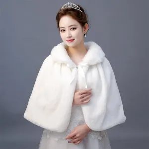 Bridesmaid Faux Fur Elbow Length Shoulder Wrap