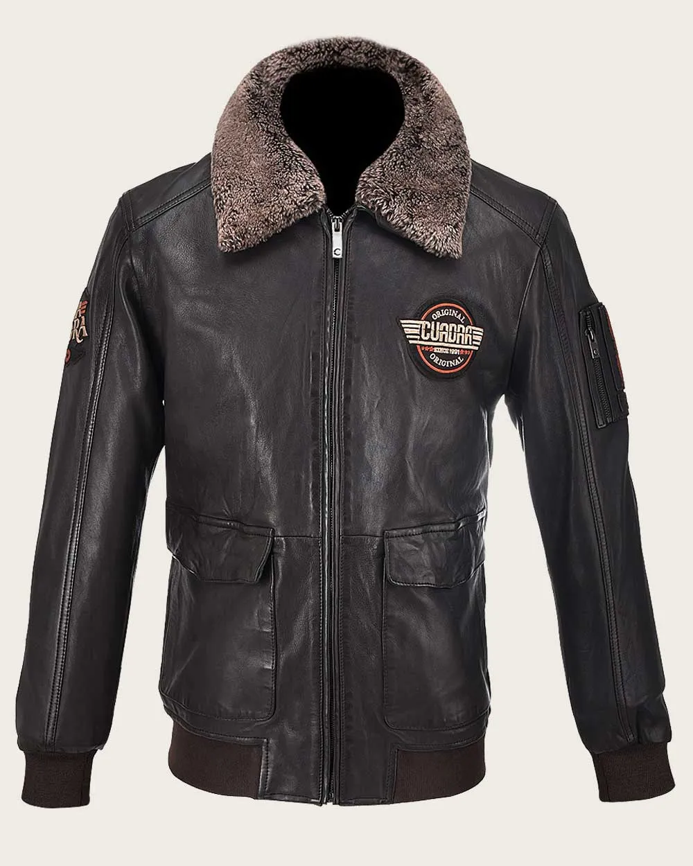 Brown aviator style jacket