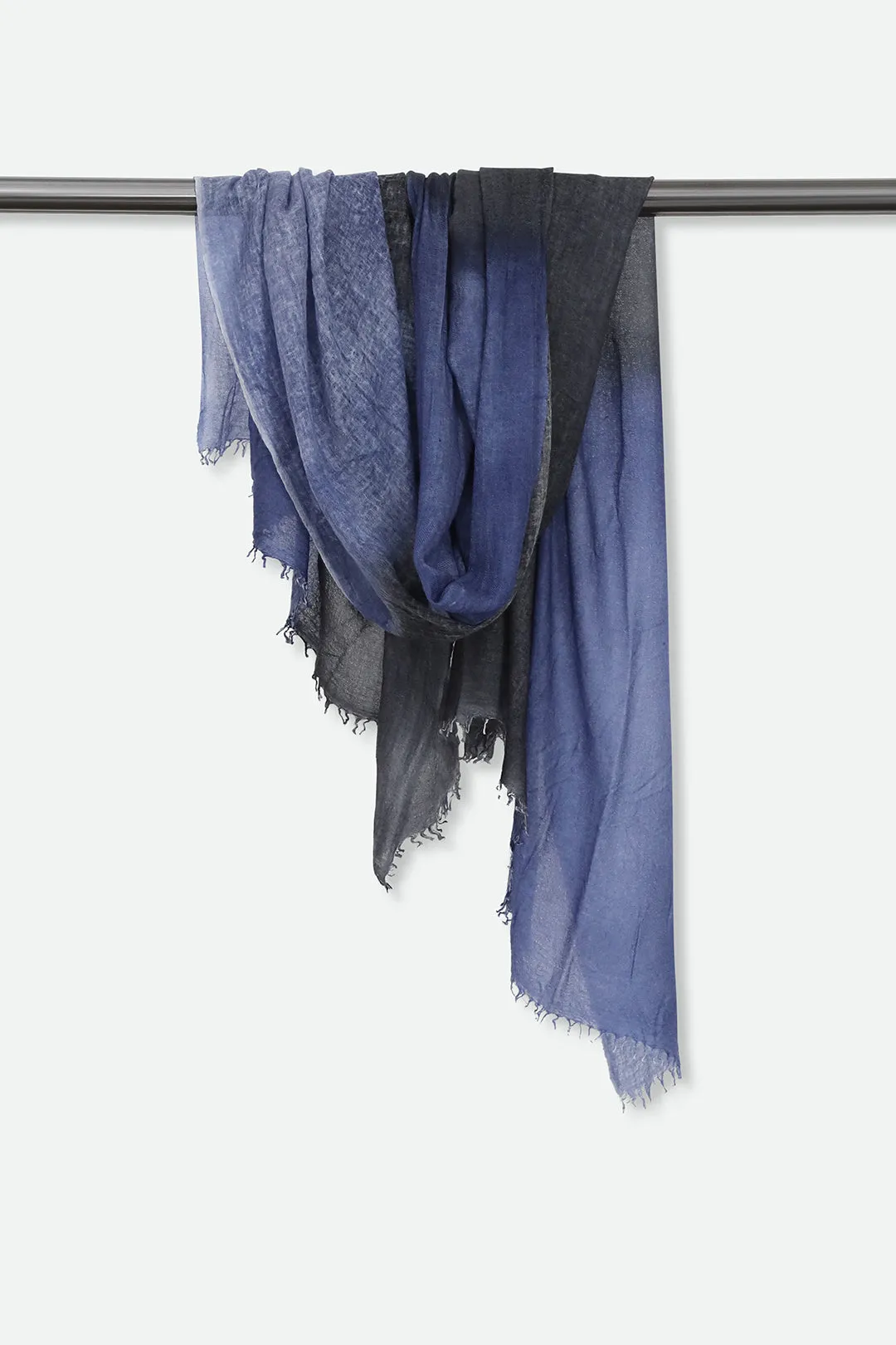 BRYAN NAVY SCARF IN HAND DYED CASHMERE