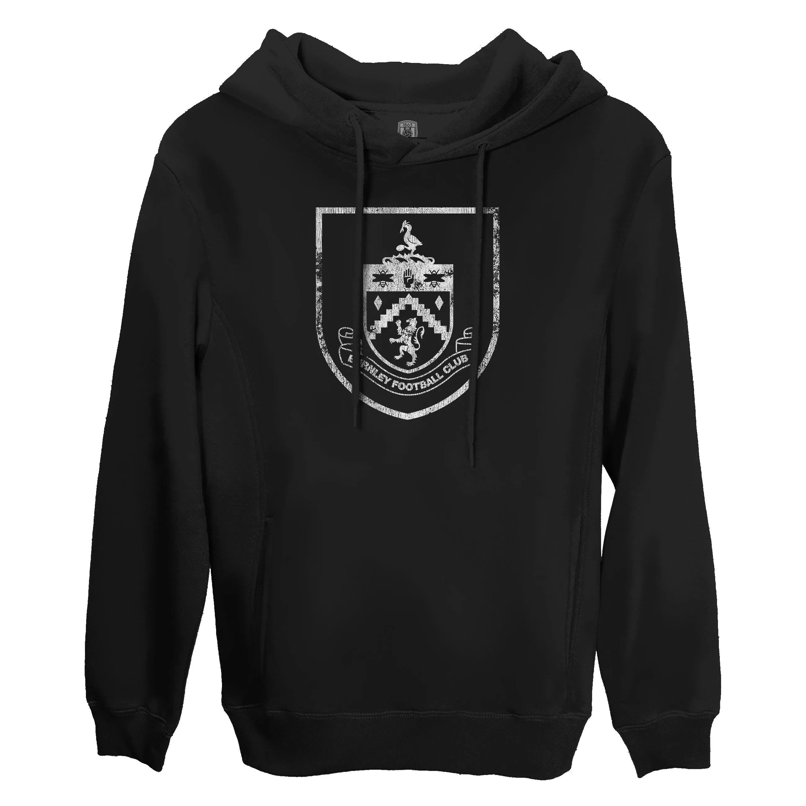 Burnley FC Mono Badge Fleece Pullover Hoodie - Black