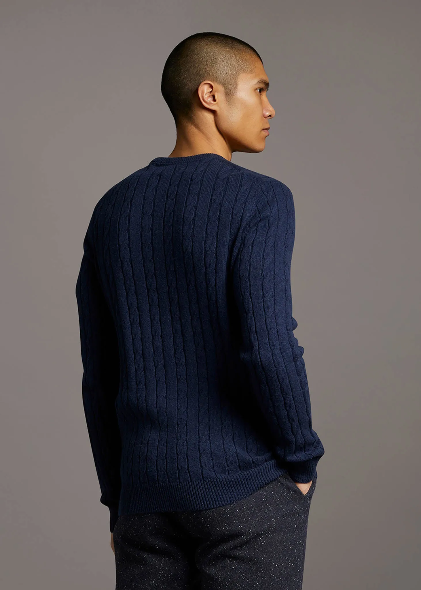 Cable jumper - dark navy marl