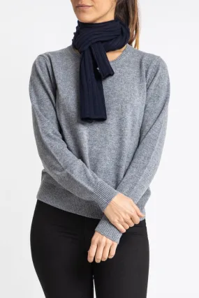 Cashmere Alex Rib Scarf in Ink