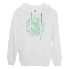 Celtic FC Mono Badge Fleece Pullover Hoodie - White