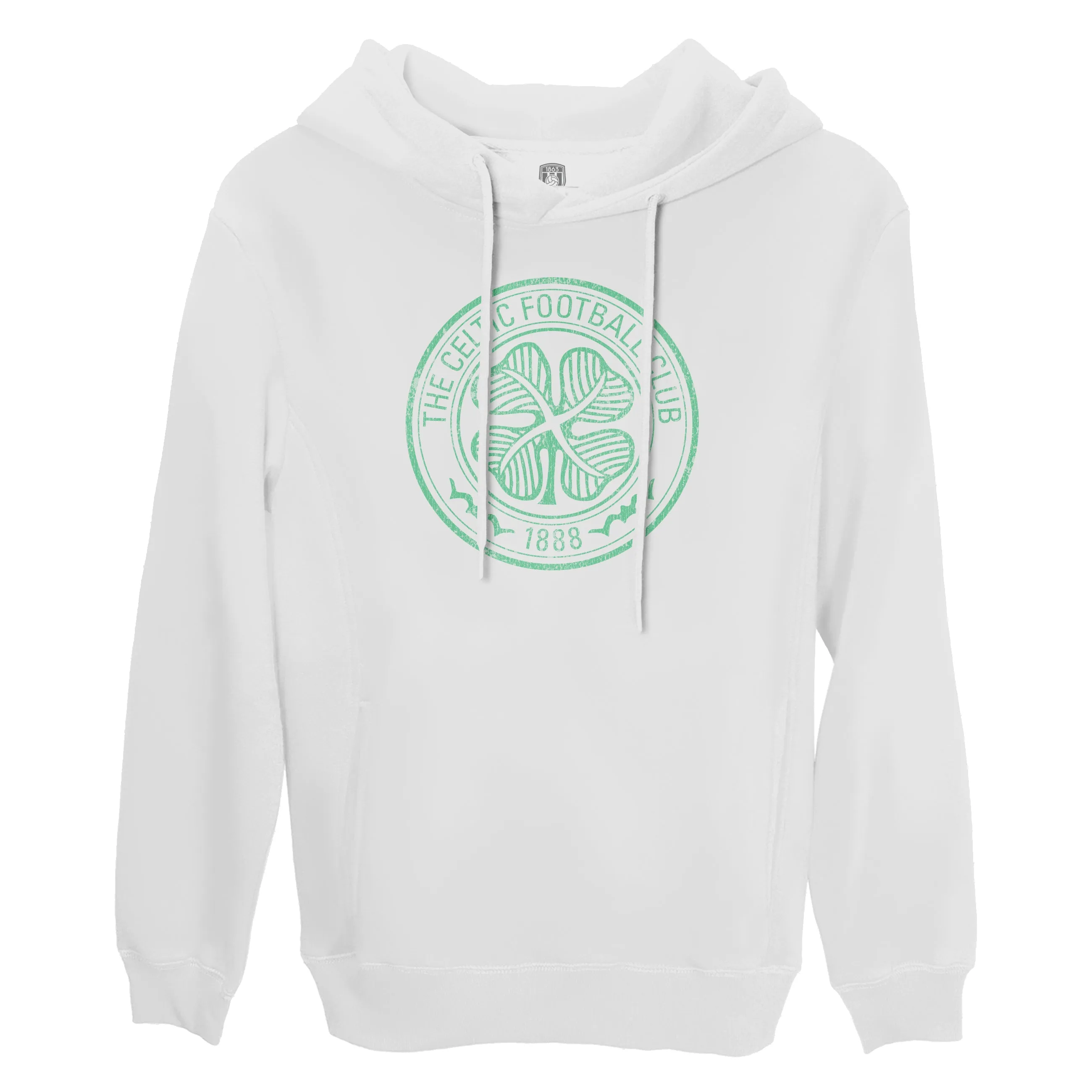 Celtic FC Mono Badge Fleece Pullover Hoodie - White