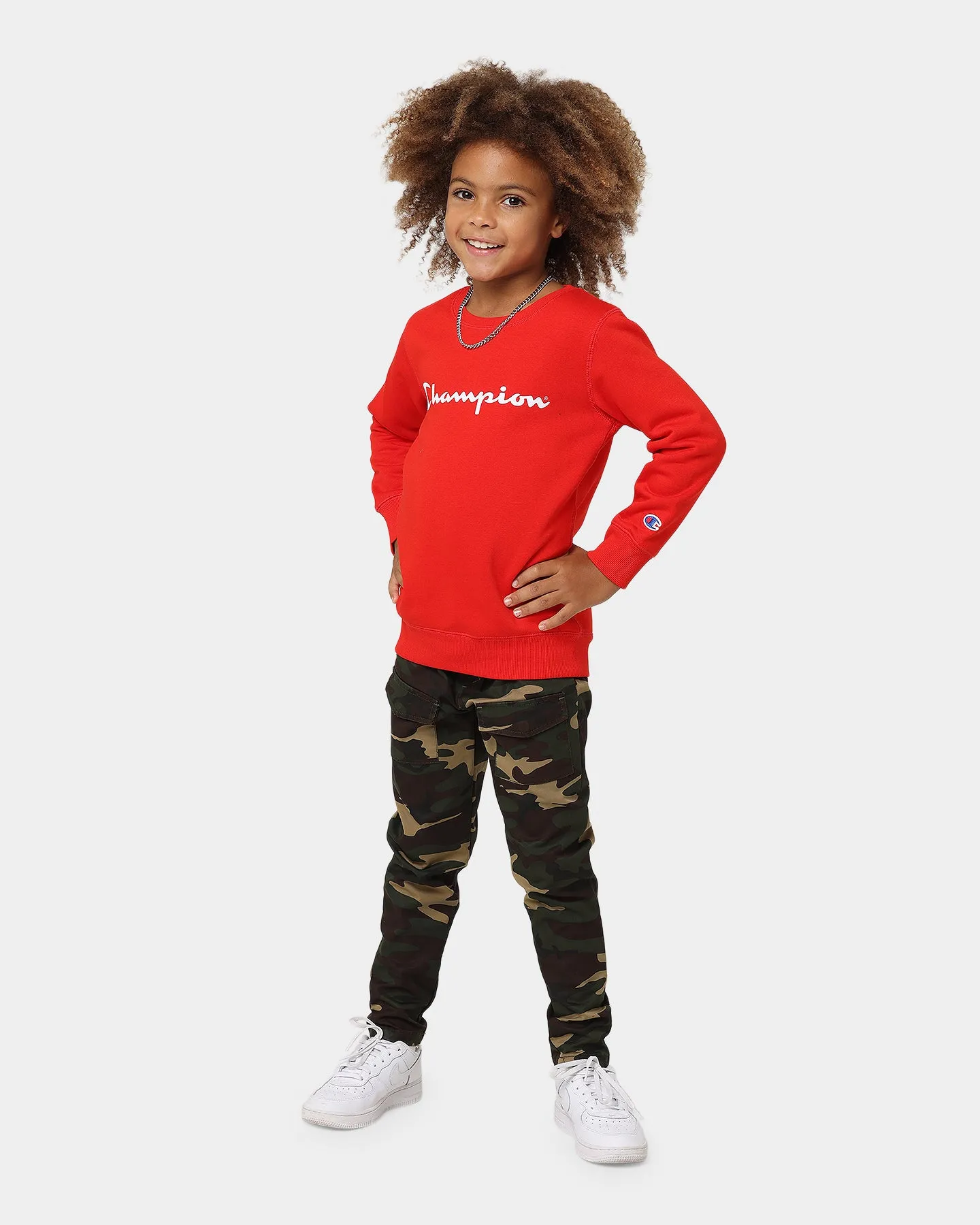 Champion Kids' Script Crewneck Vermillion