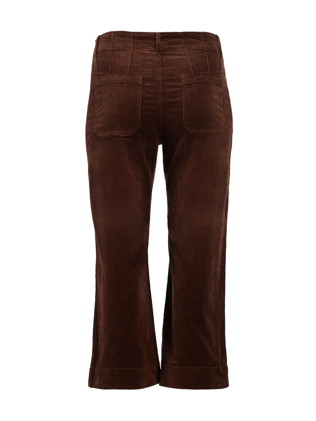 Chocolate Corduroy Colette High Rise Wide Leg Ankle Pant