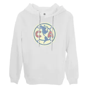 Club América Color Badge Fleece Pullover Hoodie - White