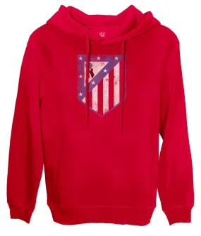 Club Atlético de Madrid Color Badge Fleece Pullover Hoodie - Red