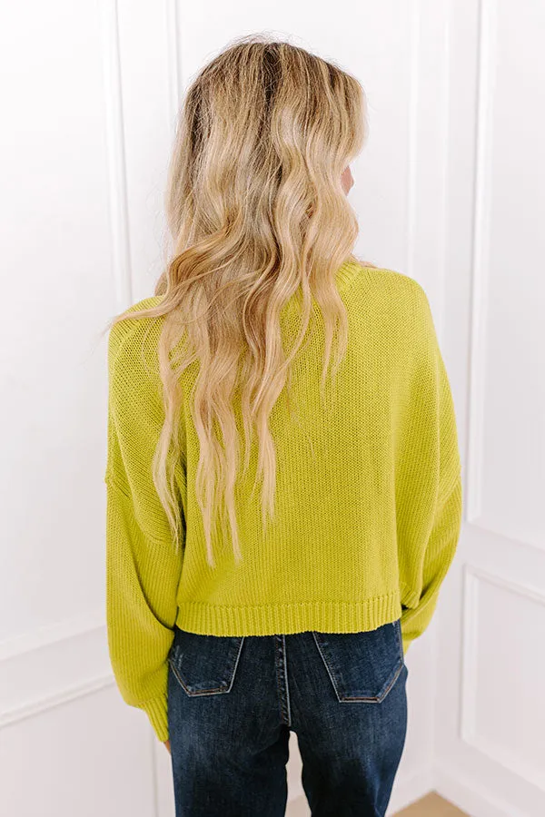 Coastal Breeze Knit Sweater in Lime Punch