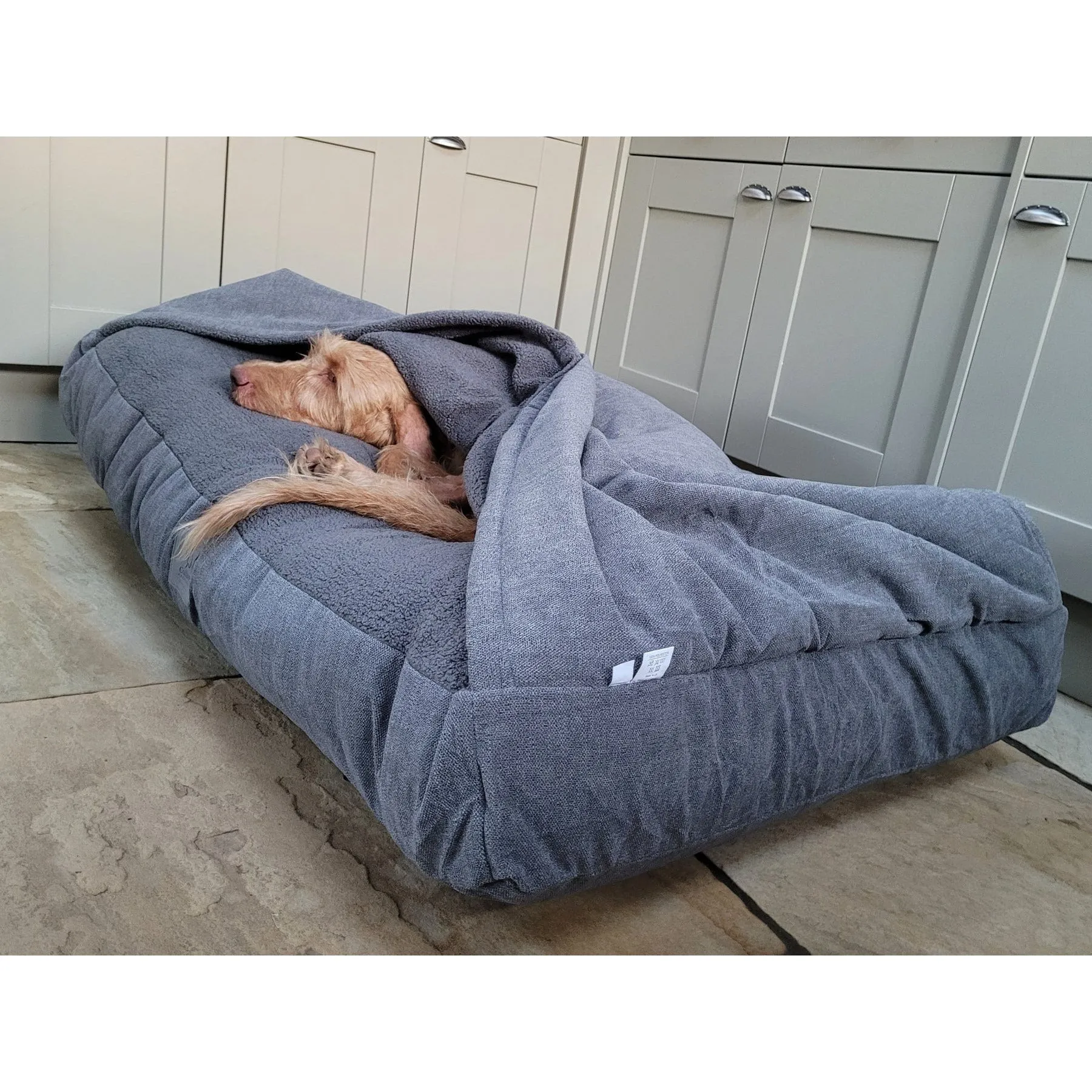 Collared Creatures - Grey Luxury Dog Snuggle Bed / Snuggle Sack /Sleeping Sack Luxury Dog Bed