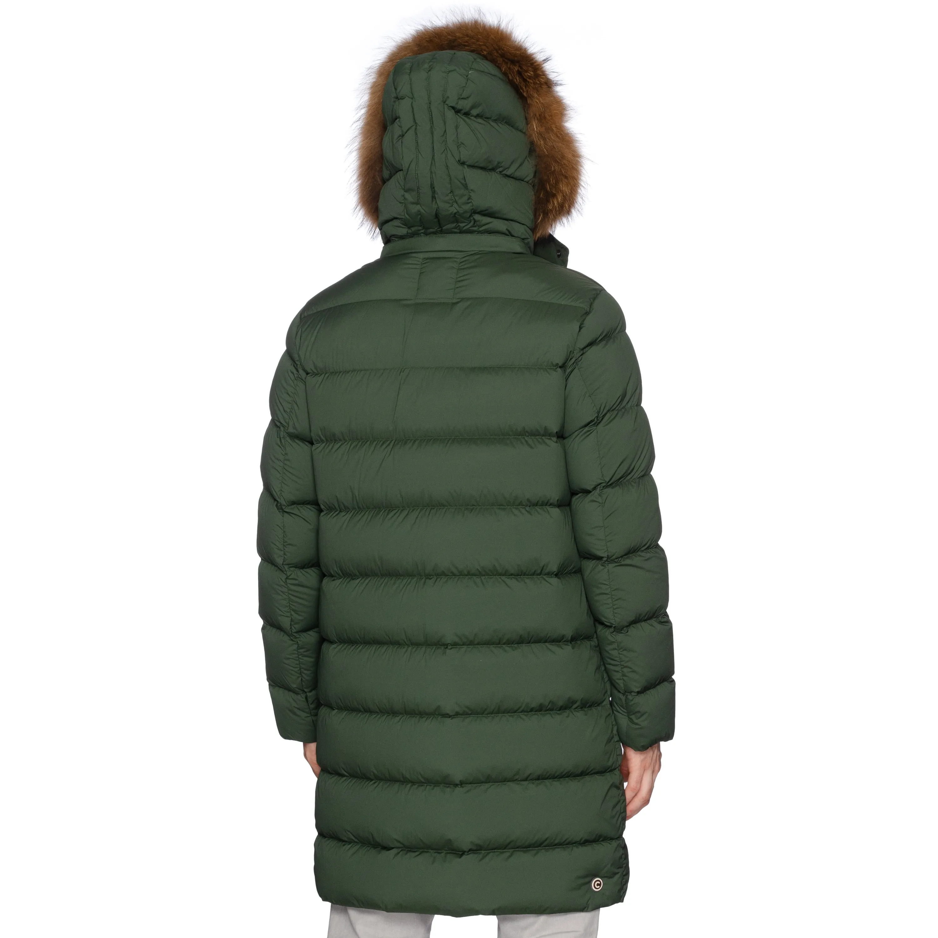 COLMAR Green Down-Feather Fur Trimmed Hooded Parka Jacket Coat EU 48 NEW US S