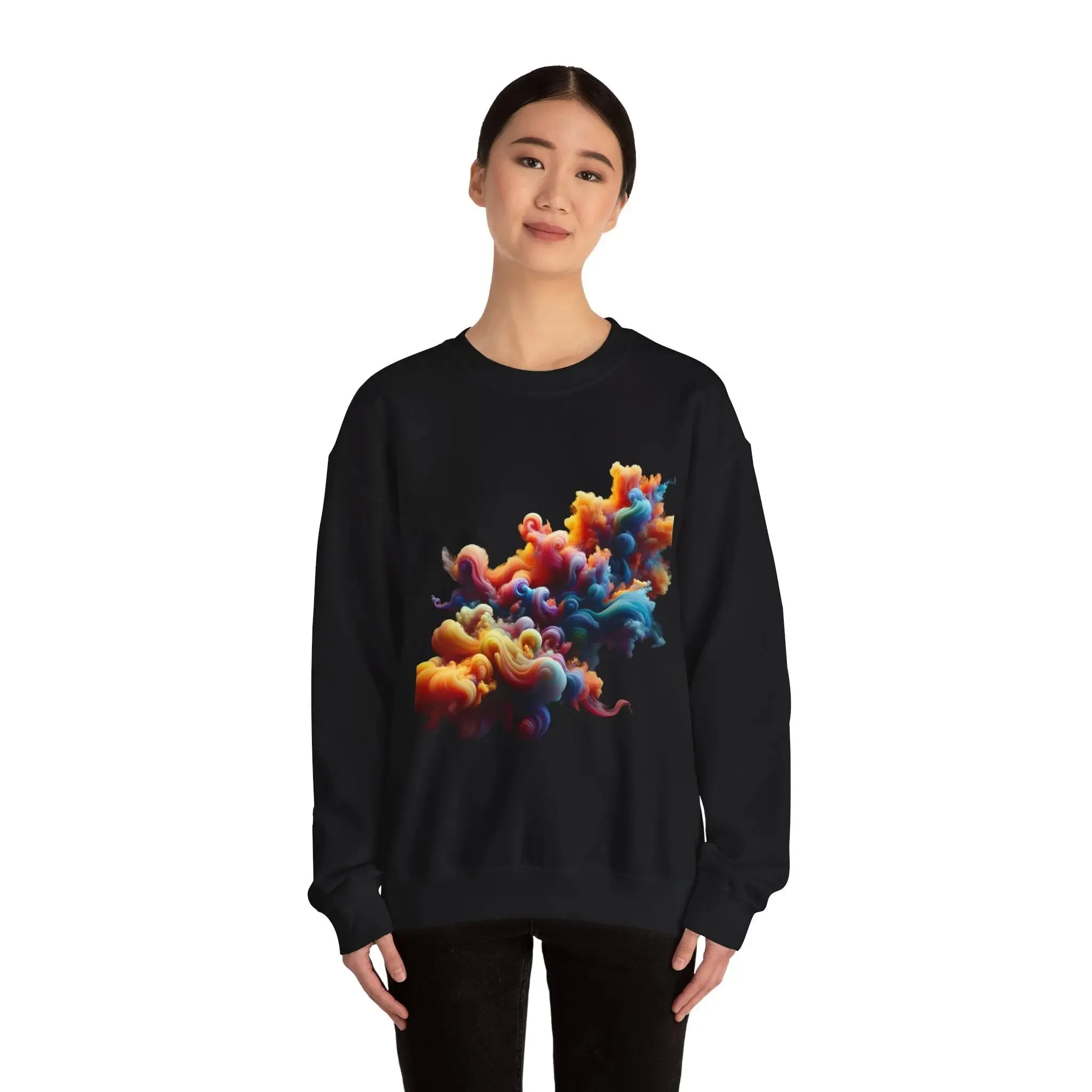 Colorful Smoke Unisex Crewneck Cotton Sweatshirt