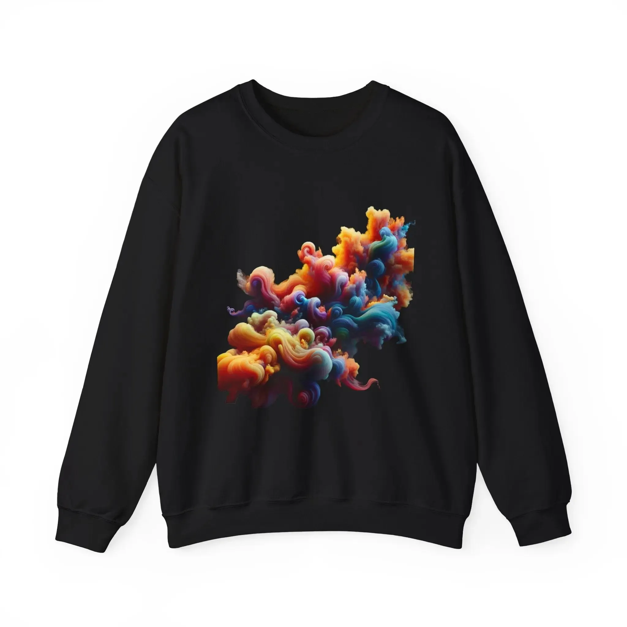 Colorful Smoke Unisex Crewneck Cotton Sweatshirt