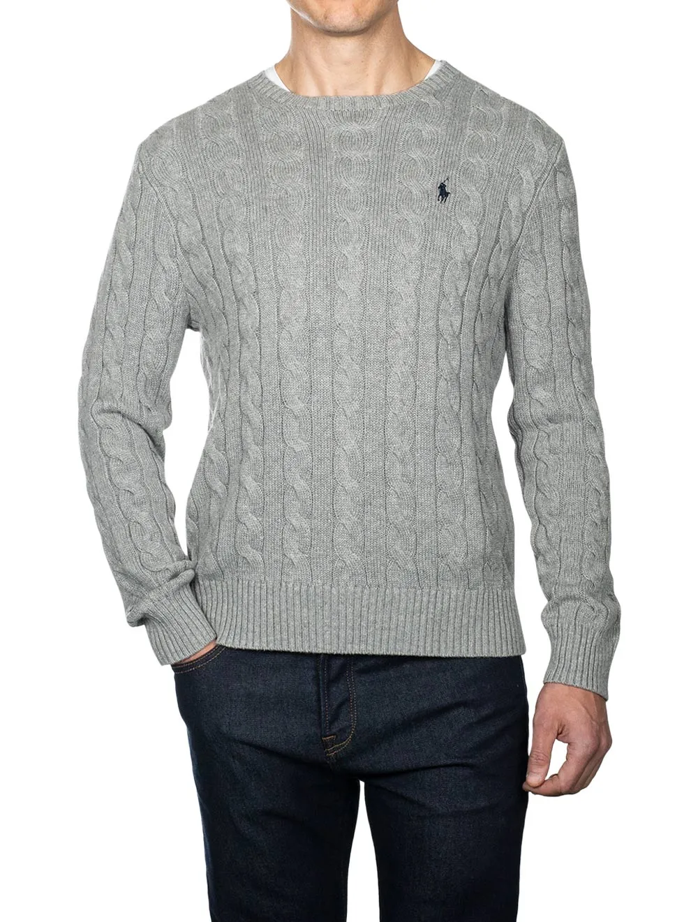 Cotton Cable Sweater Grey