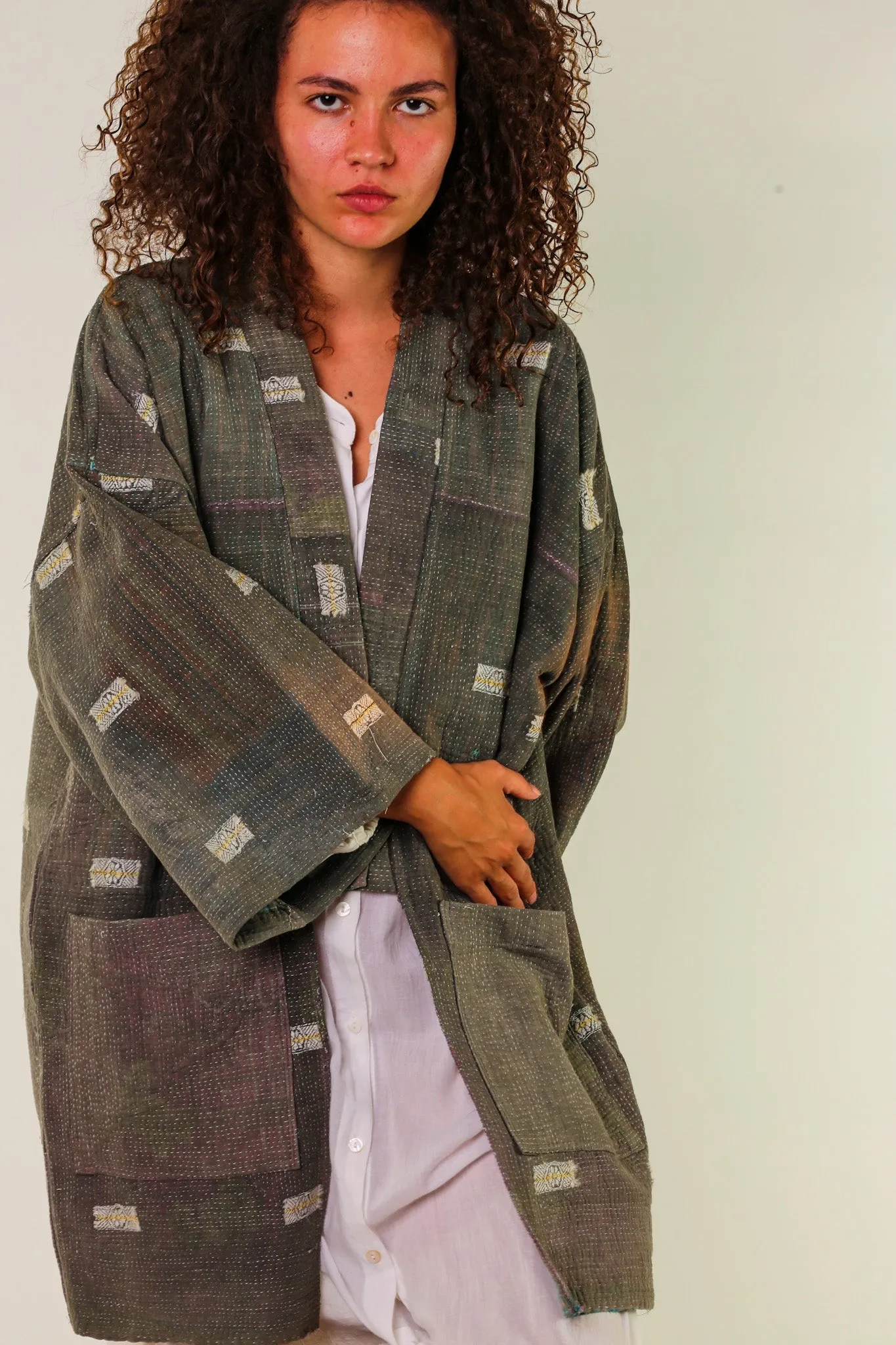 COTTON JACKET PIRA VINTAGE KANTHA QUILT