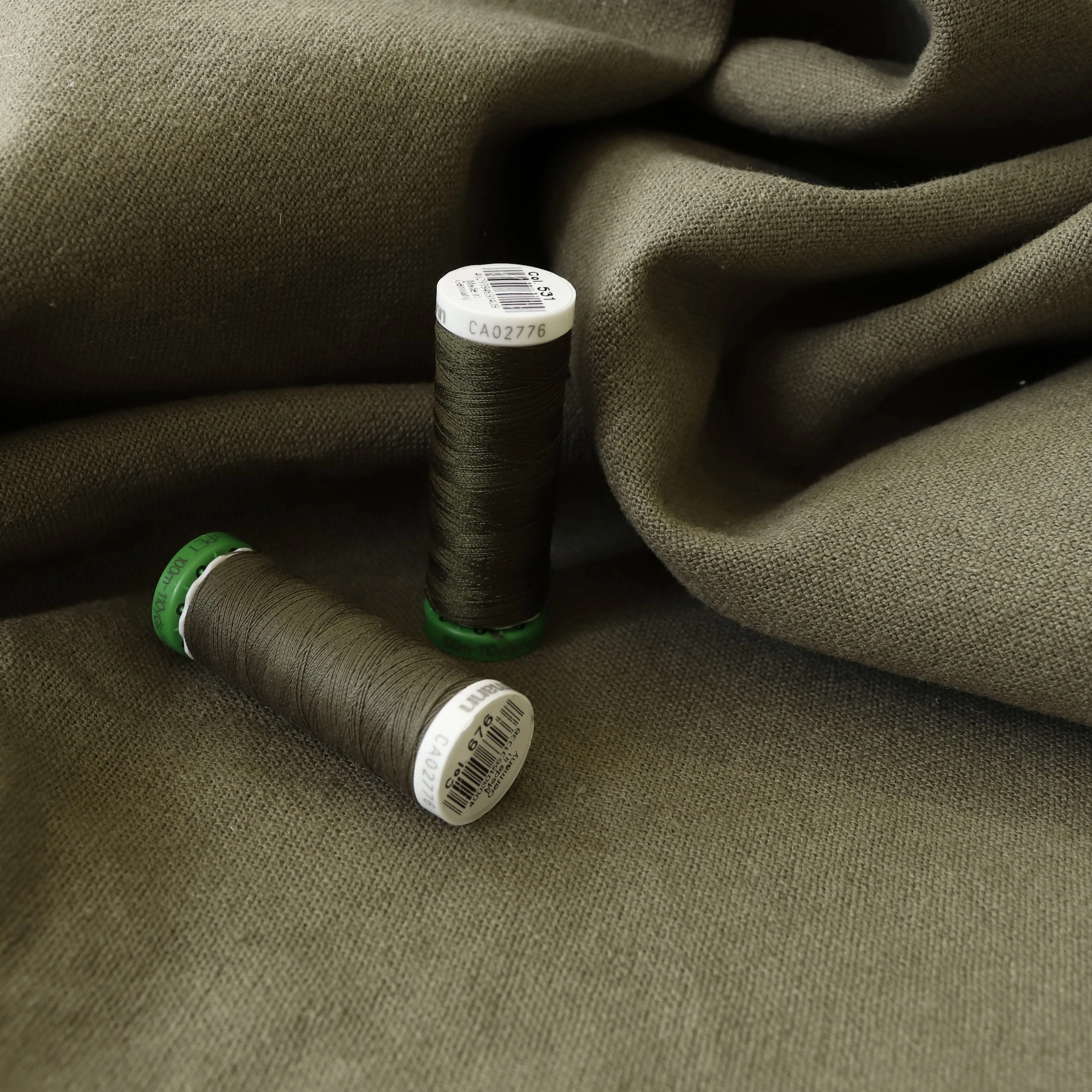 Cotton Linen Blend - Khaki Green