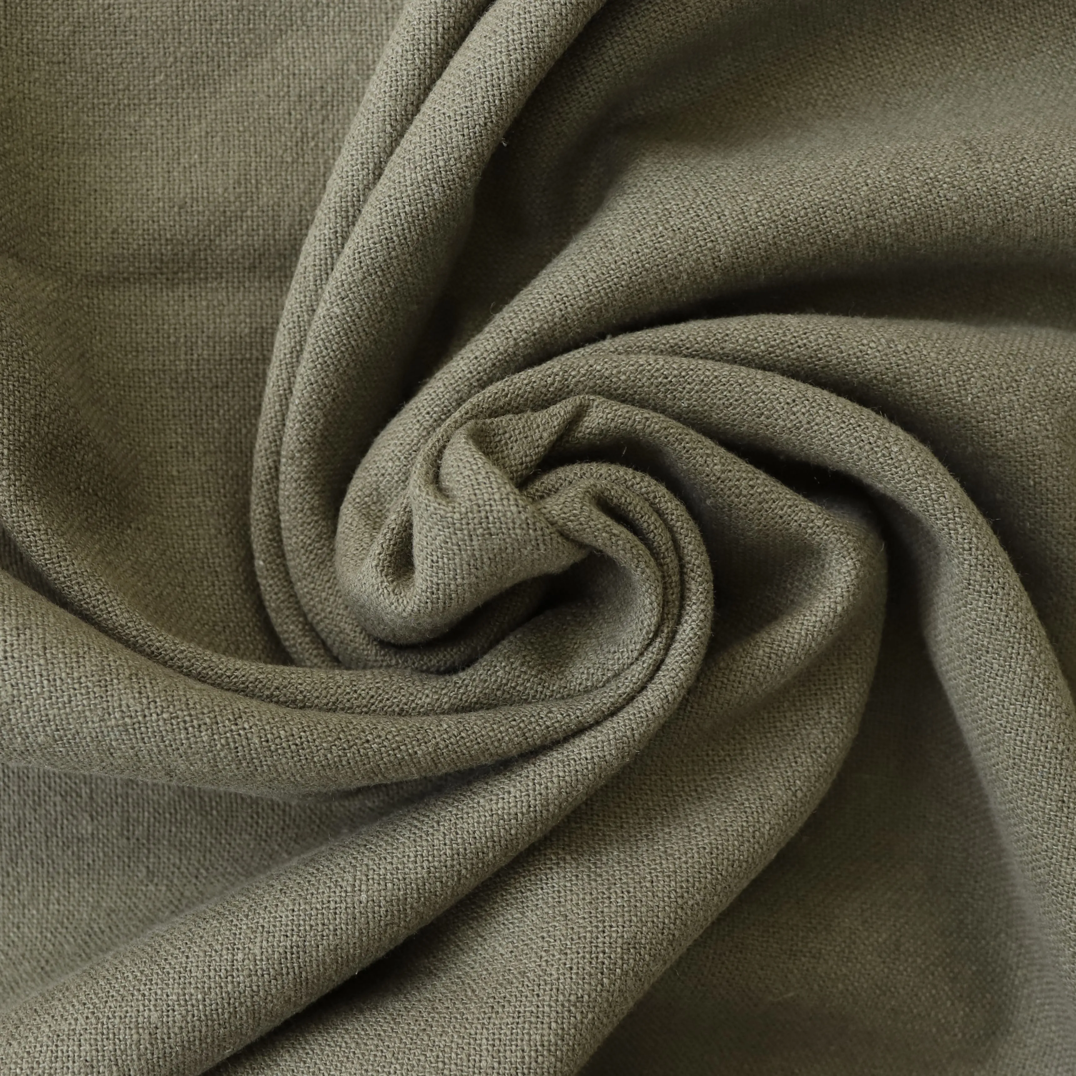 Cotton Linen Blend - Khaki Green