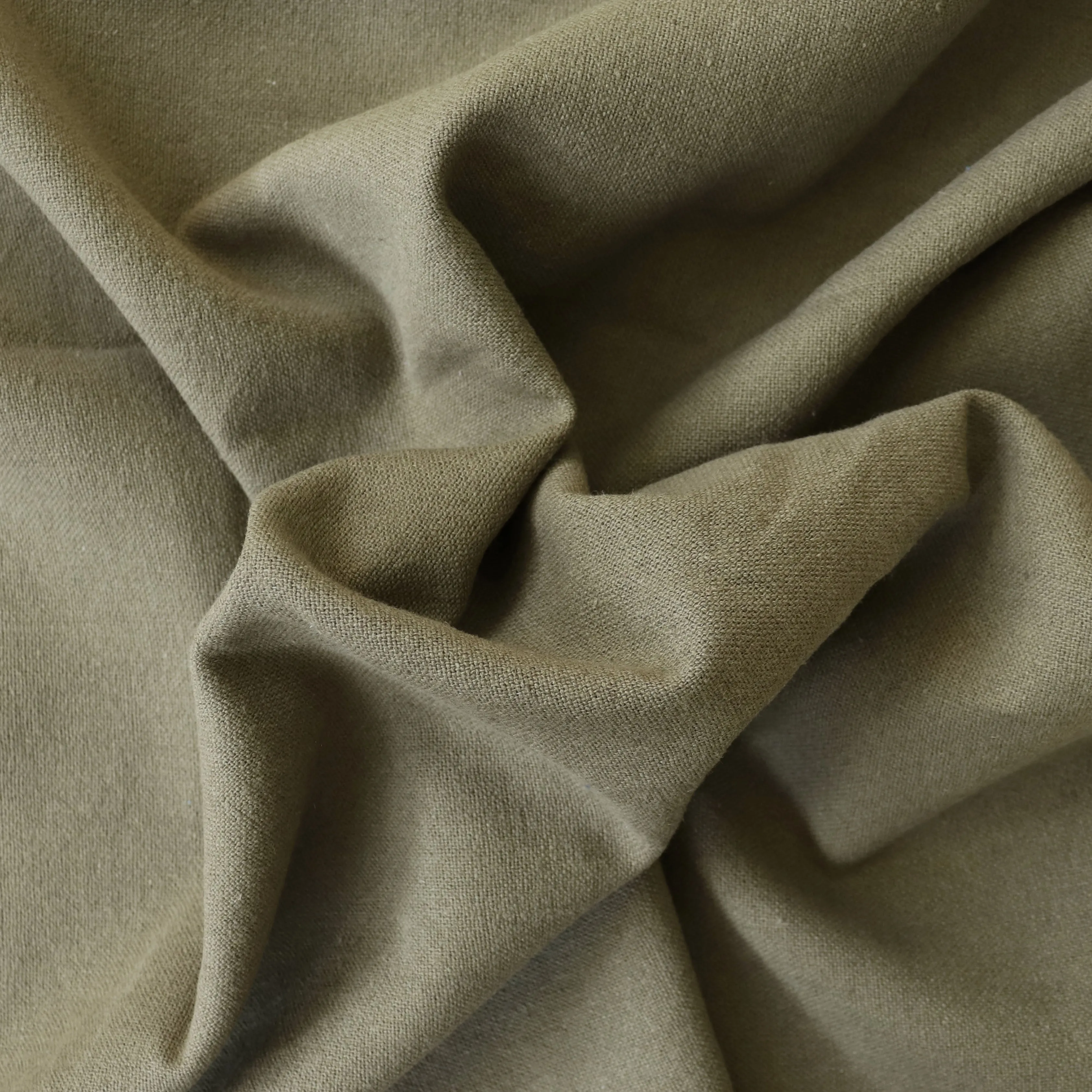 Cotton Linen Blend - Khaki Green