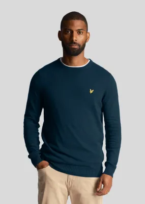 Cotton merino crew jumper - apres navy