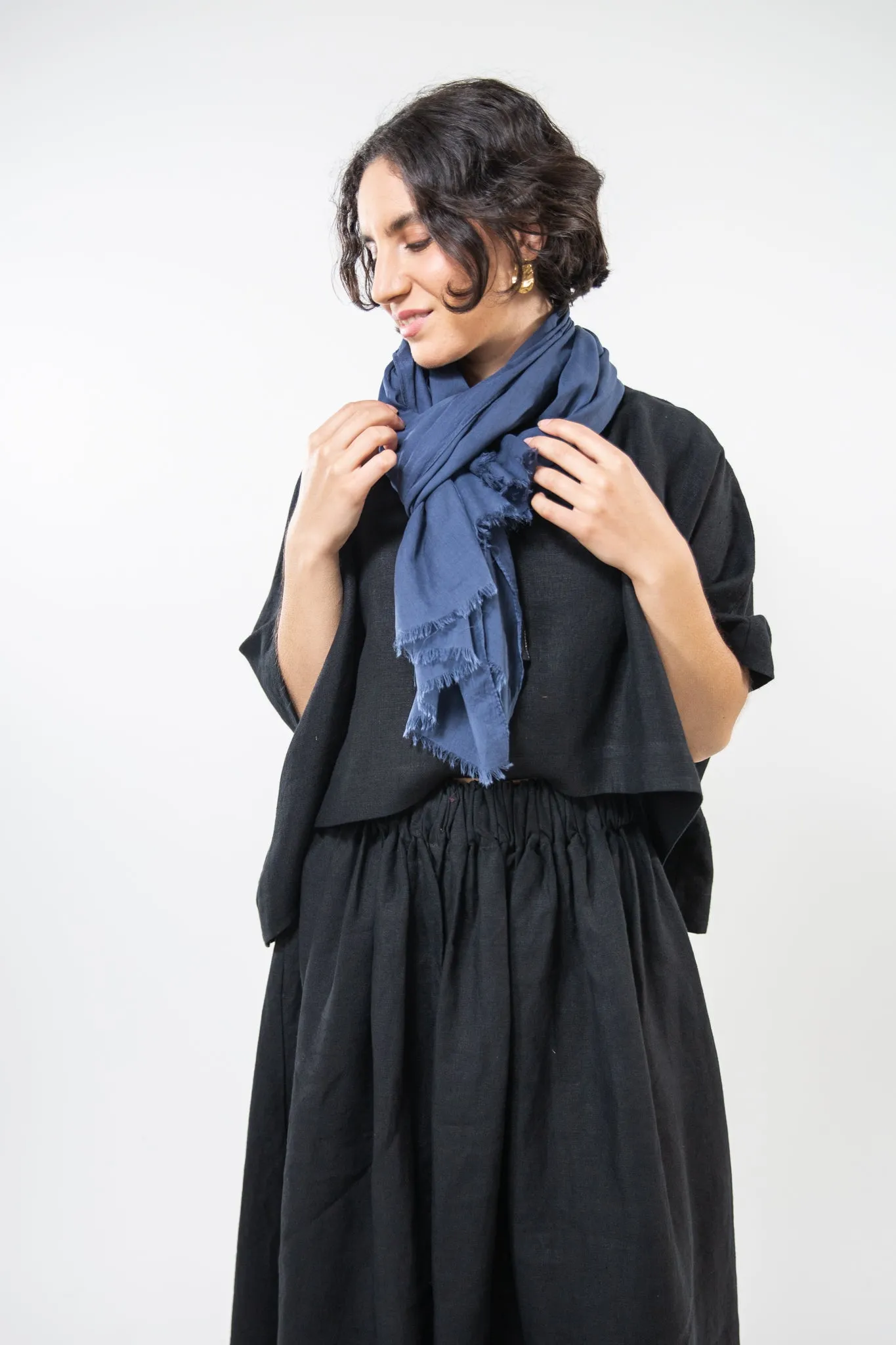 Cotton Scarf | Soft Cobalt