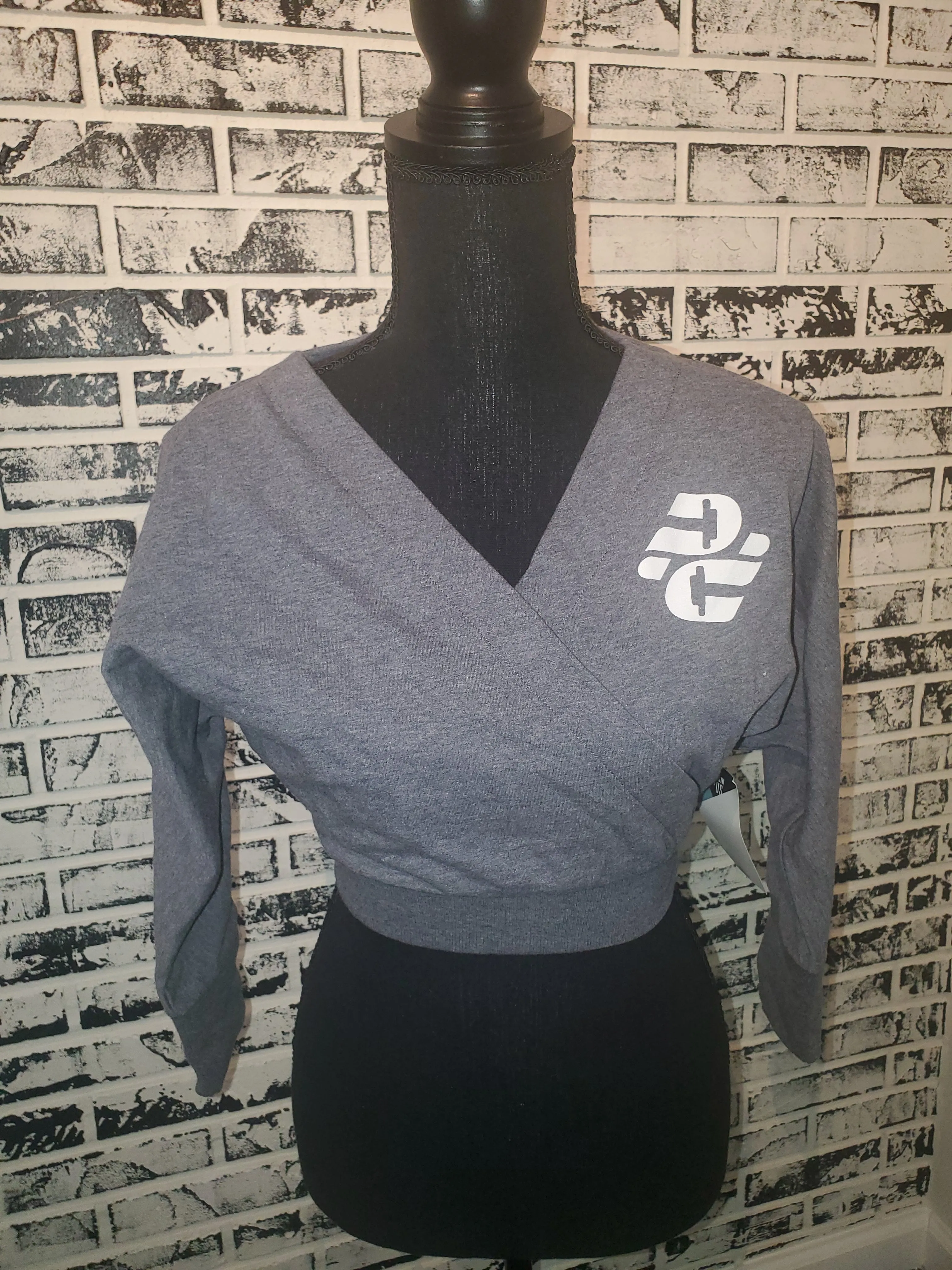 Criss Cross Grey Crop Sweater