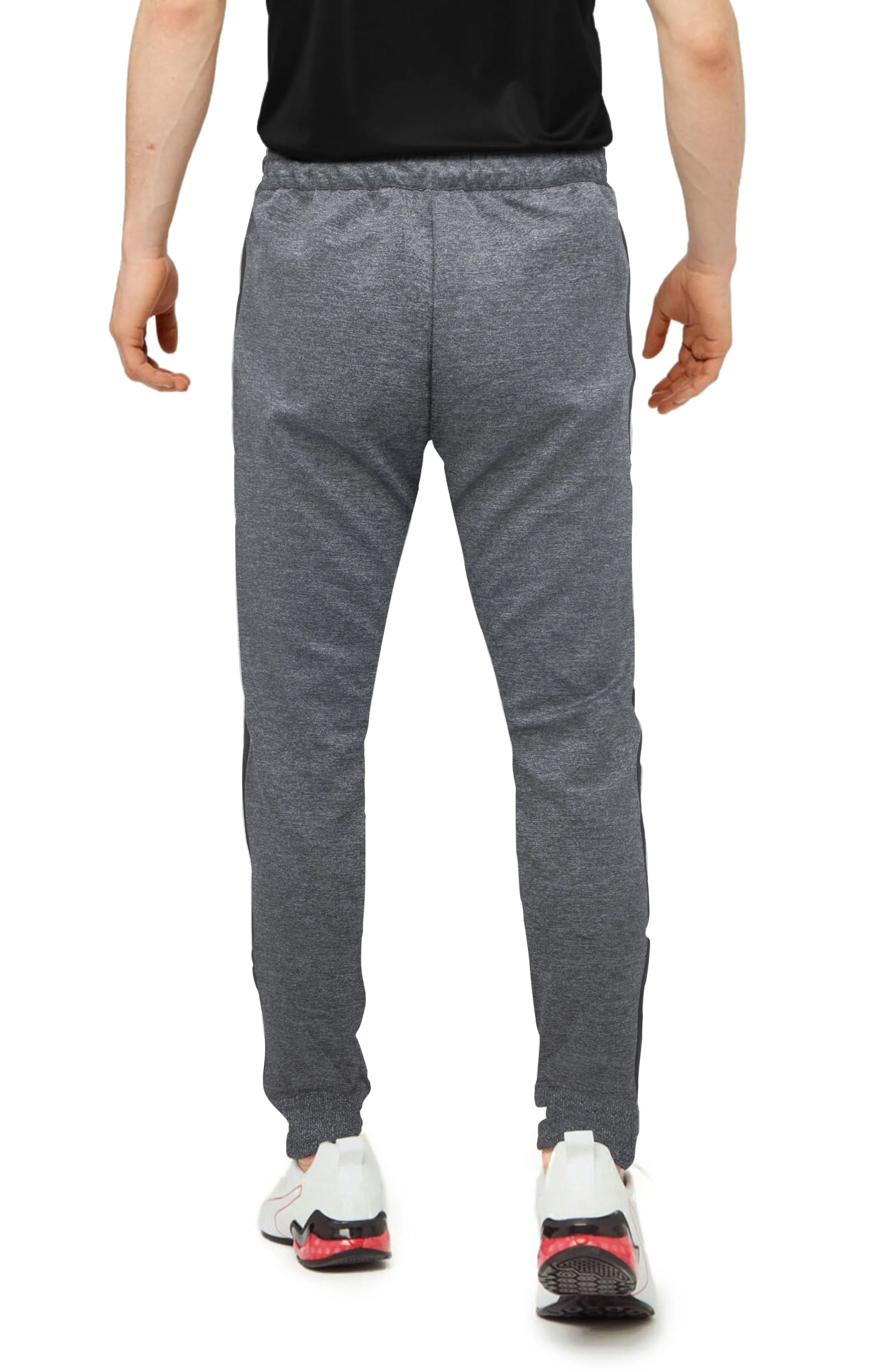 Cultura Men's Zip Pocket Side Stripe Tech Fleece Jogger Sweatpants