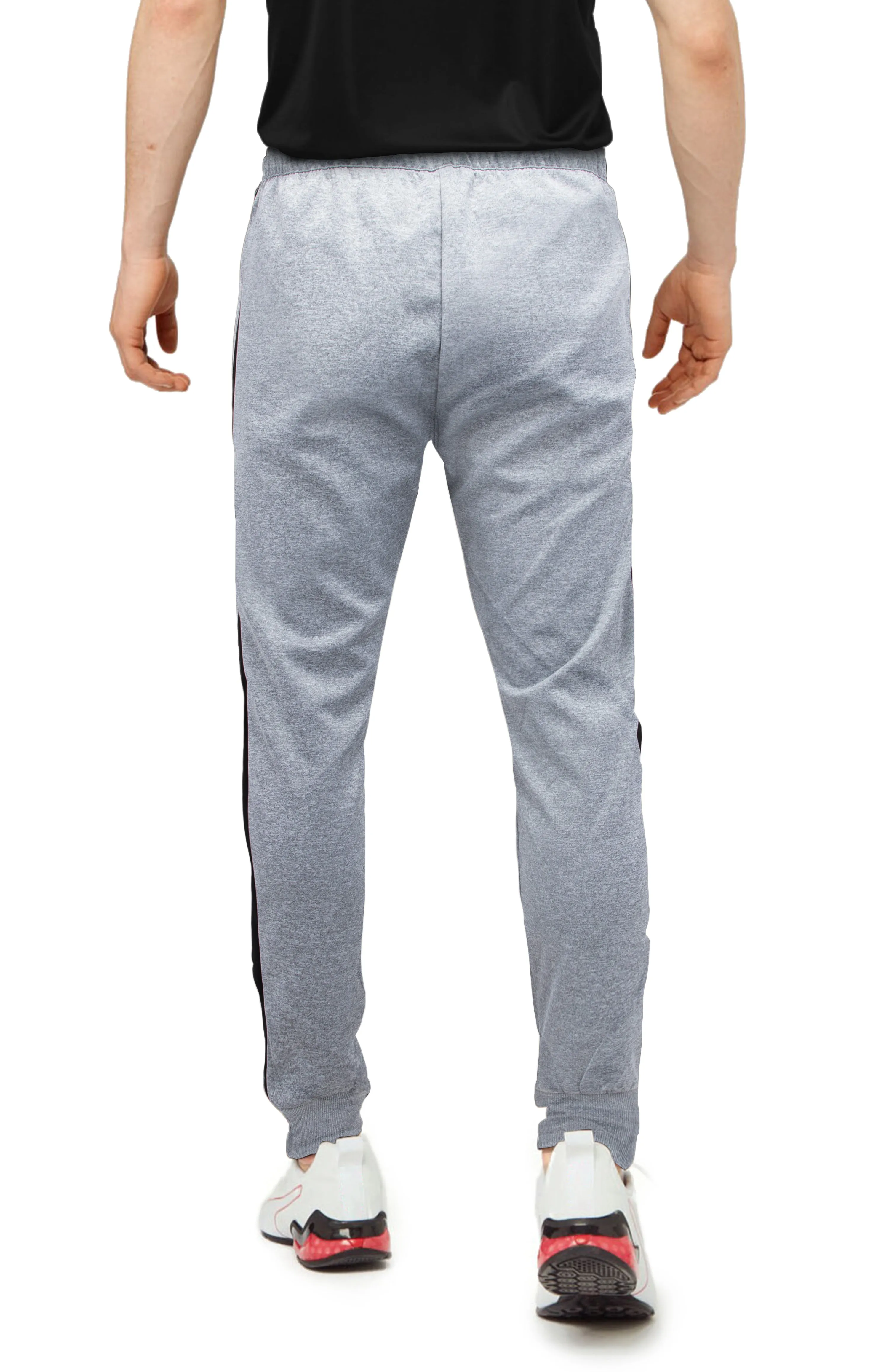 Cultura Men's Zip Pocket Side Stripe Tech Fleece Jogger Sweatpants