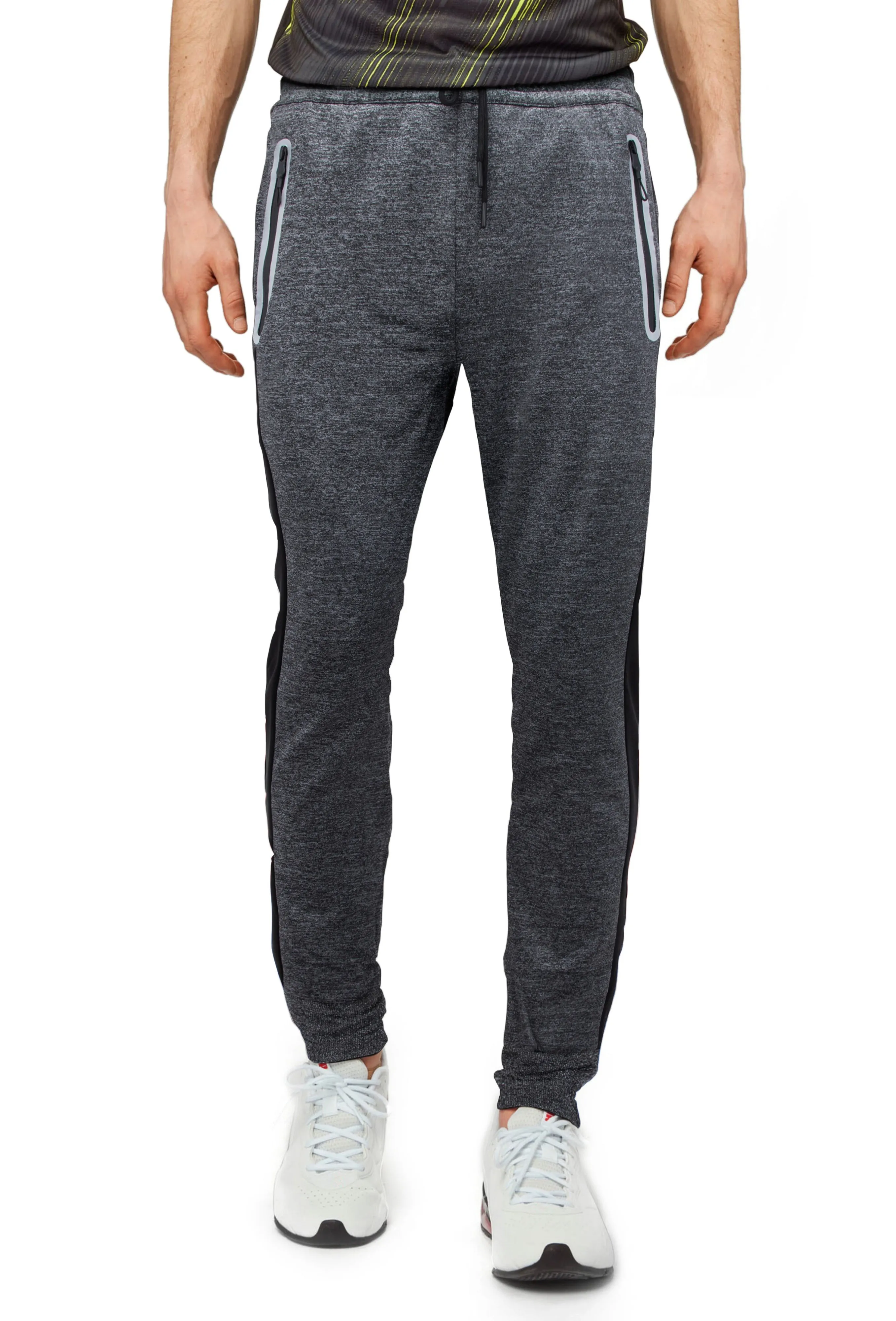 Cultura Men's Zip Pocket Side Stripe Tech Fleece Jogger Sweatpants