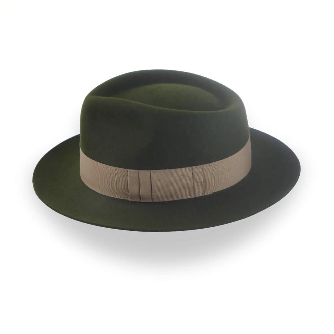 Dark Olive Green Jazz Fedora Hat for Men | The Axel