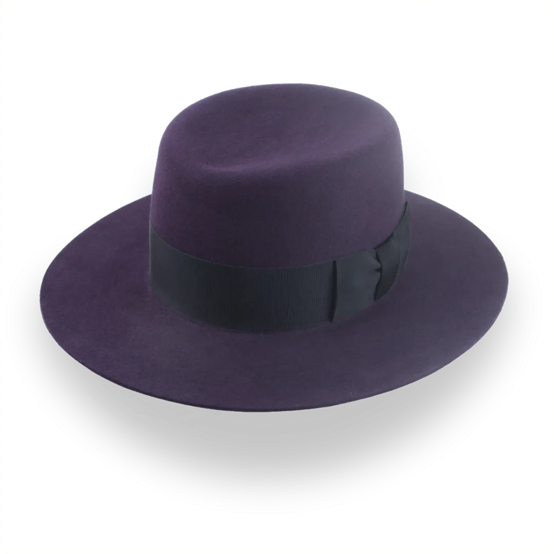 Dark Purple Wide Brim Telescopic Fedora with Custom Options | The Joker