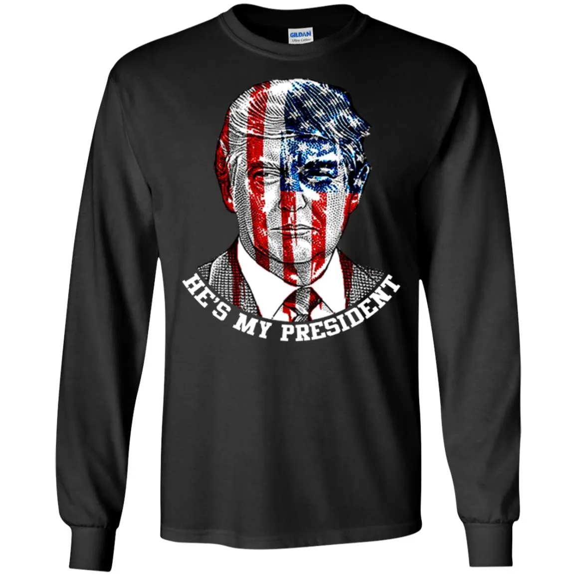 Donald Trump American Flag T-shirt Men Long Sleeve Shirt