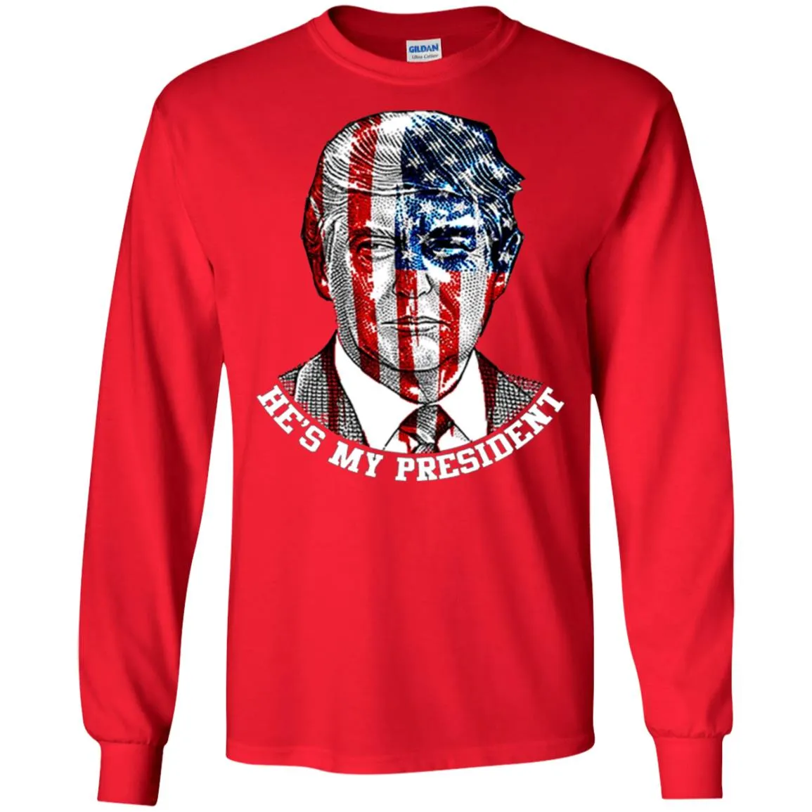 Donald Trump American Flag T-shirt Men Long Sleeve Shirt