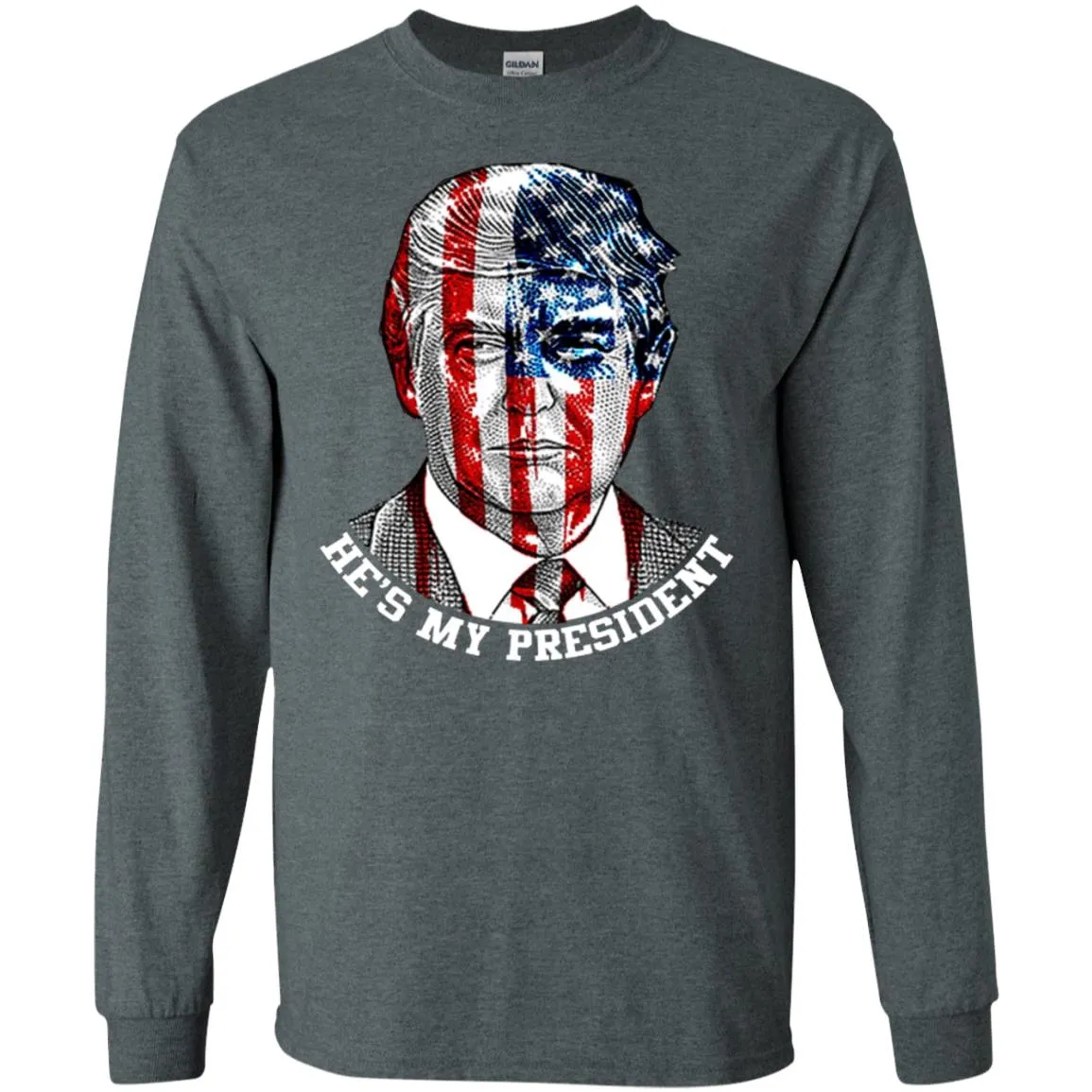 Donald Trump American Flag T-shirt Men Long Sleeve Shirt