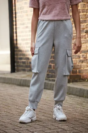 Double Second Grey Marl Luxury Cargo Joggers