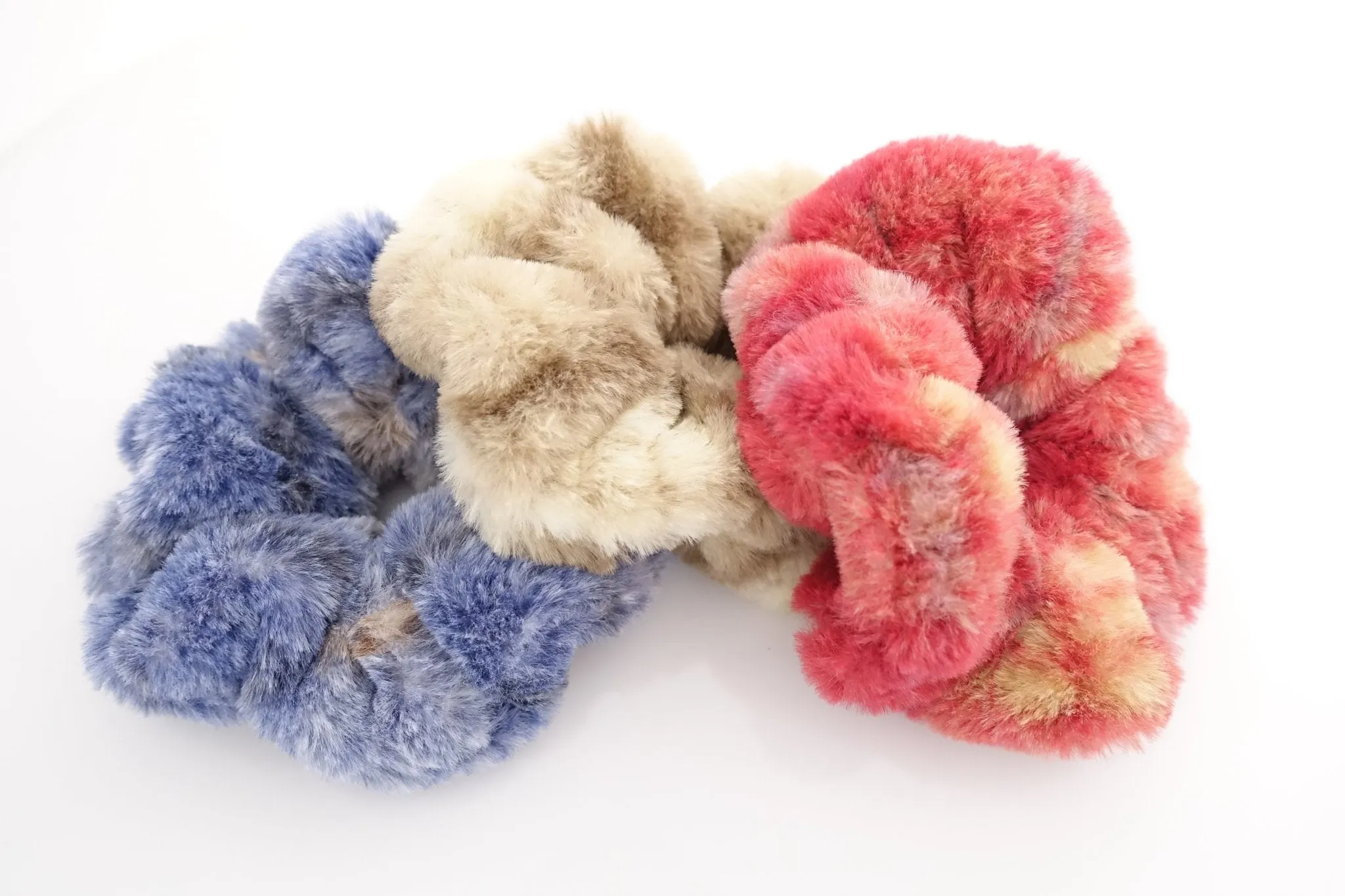 fabric faux fur soft hair scrunchies large hair scrunchie for women