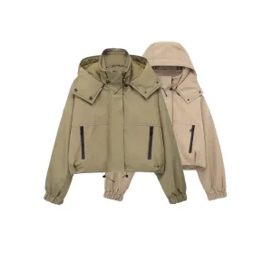 Fashion Hooded Short Jacket Women