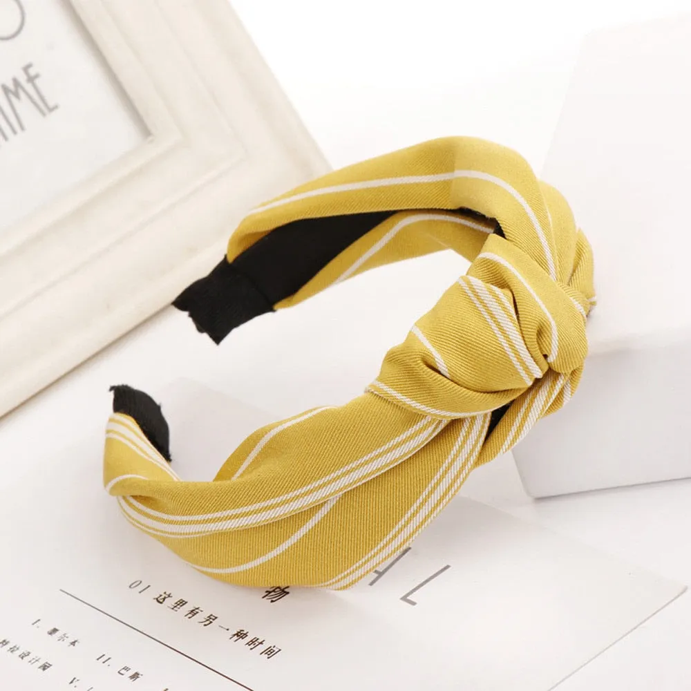 Fashion Womens Bow Knot Hairband Solid color Cross Knot Women Hair Head Hoop Simple Sweet Girls Hair Headband Hair Accessories