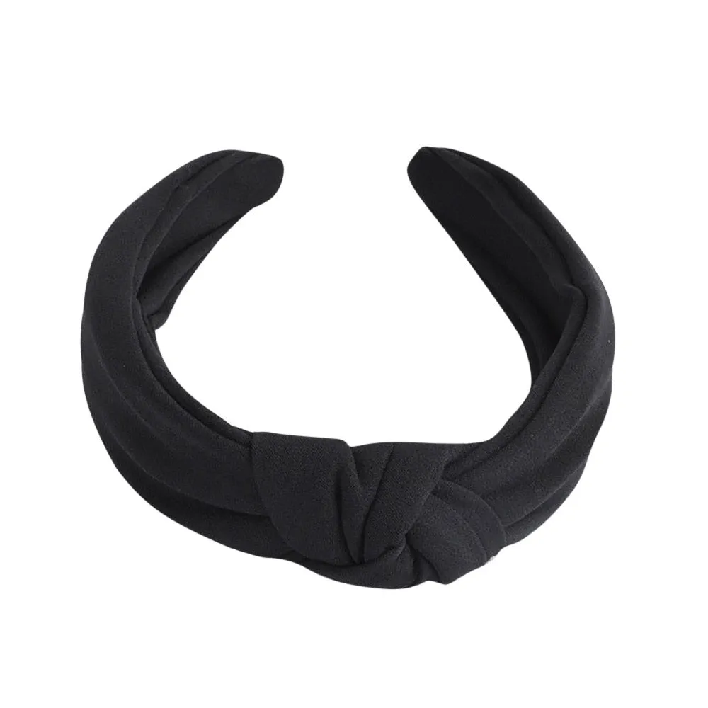 Fashion Womens Bow Knot Hairband Solid color Cross Knot Women Hair Head Hoop Simple Sweet Girls Hair Headband Hair Accessories