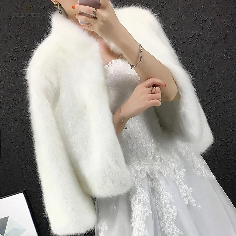 Faux Fur Coat Fur Cape Wedding Bolero Shawl